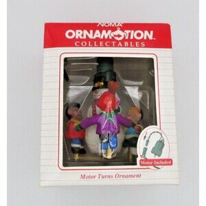 Noma Ornamotion Rotating Christmas Ornament 1989 Frosty Snowman Children